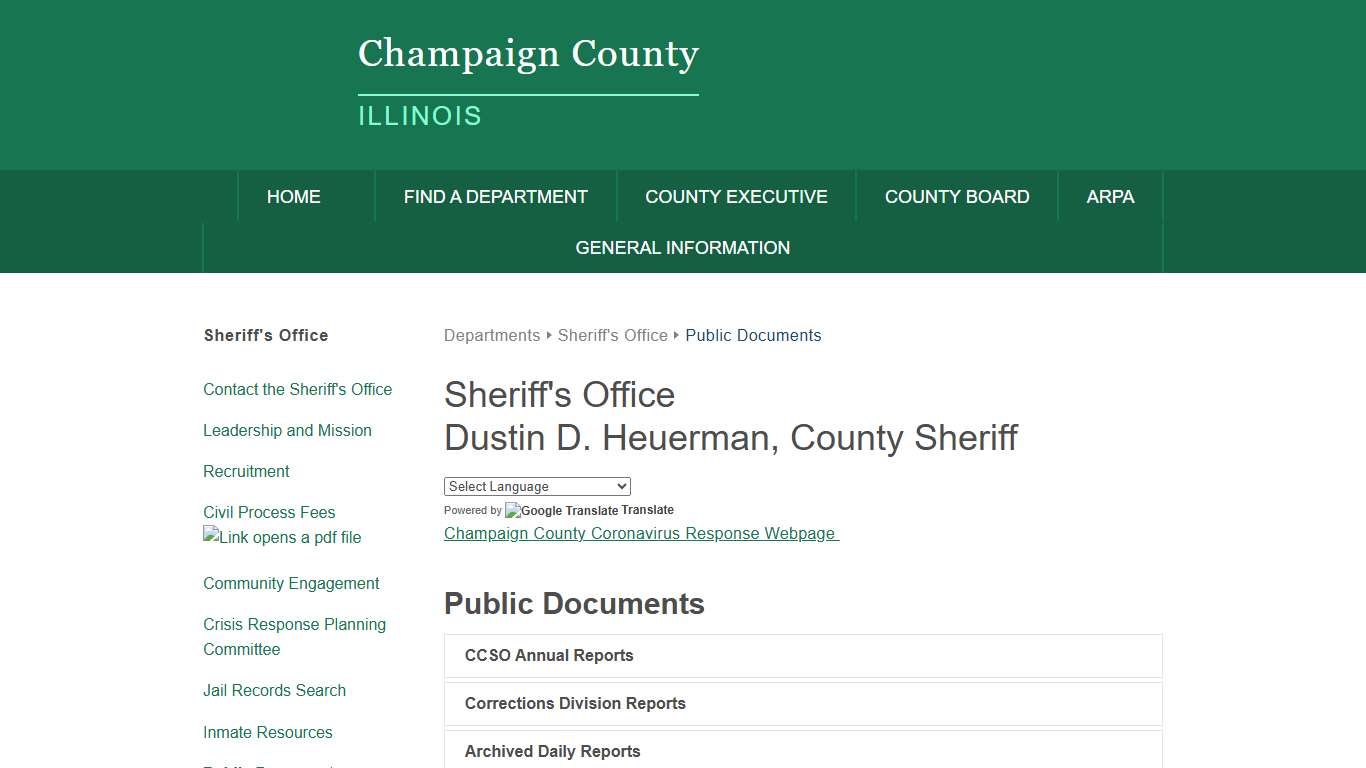Sheriff's Office Champaign County Illinois